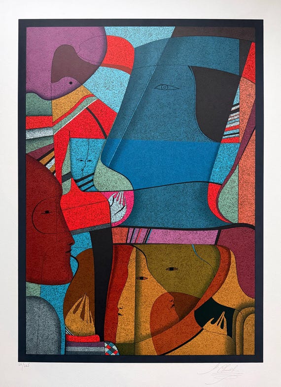 MIHAIL CHEMIAKIN "Blue Metaphysical Composition" Original limited edition lithograph