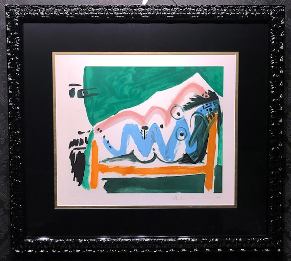PICASSO Lithograph "Ne Allongee et tete D'Homme de profil" Estate Signed