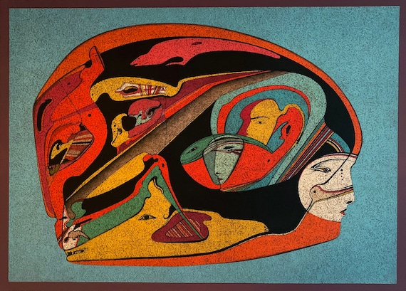 MIHAIL CHEMIAKIN "Metaphysical Head #1" Original Limited Edition Lithograph Signed