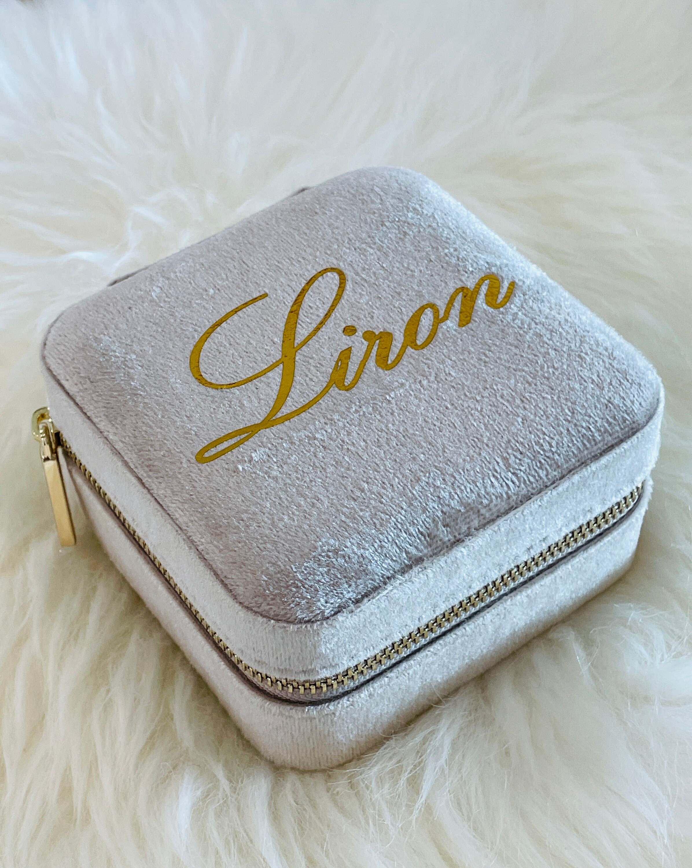 Personalized Velvet Jewelry Box With Mirror Prefect For Etsy