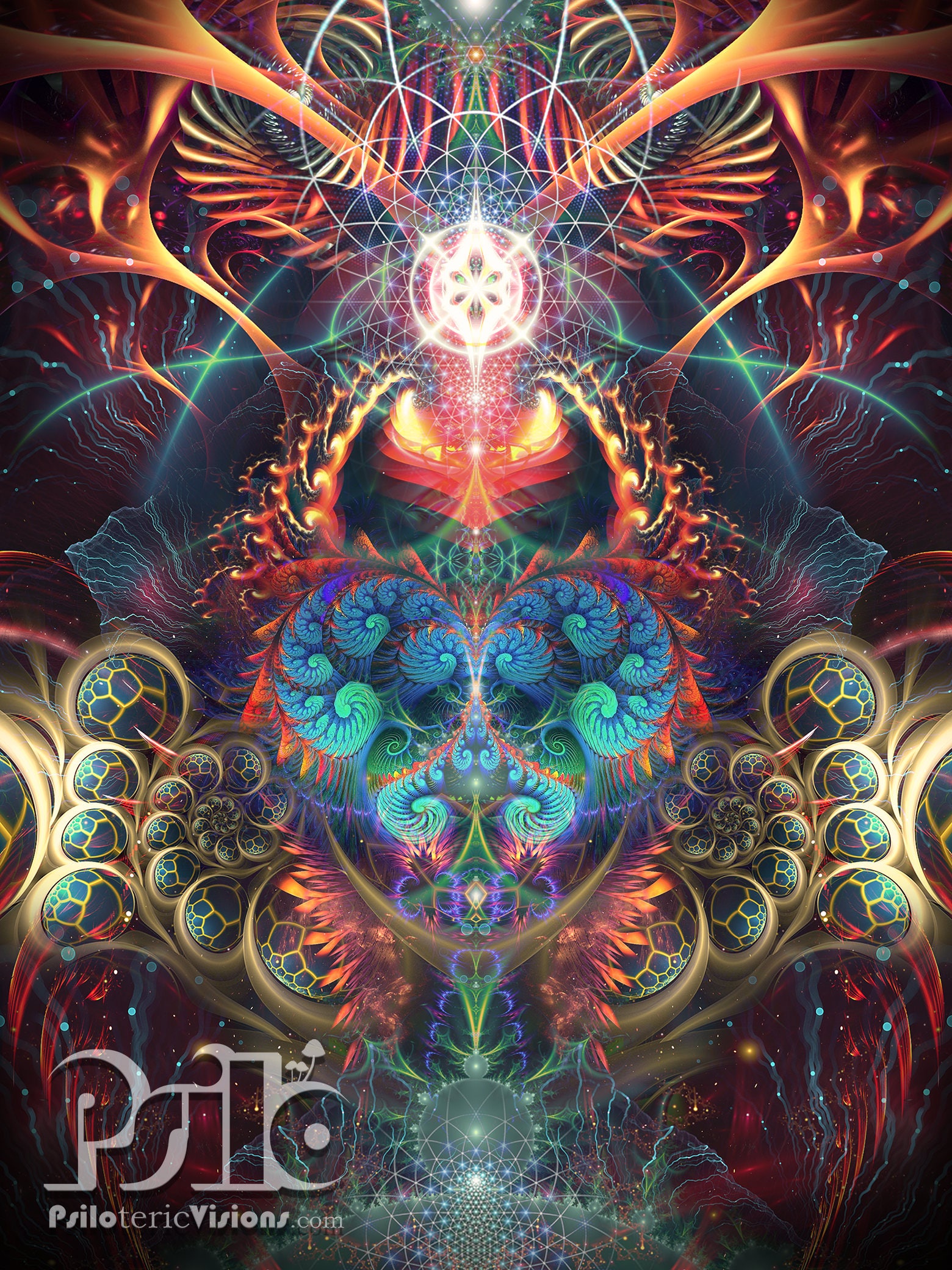 Fraktale Kunst Leinwand Visionare Kunst Psychedelische Etsy