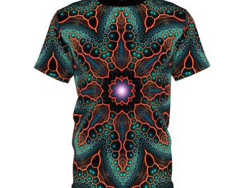 Fractal Mandala Art PREMIUM TEE | Trippy Burner Festival T-Shirt, Psychedelic Unisex Rave Shirt for Men & Women, All Over Print Shirt