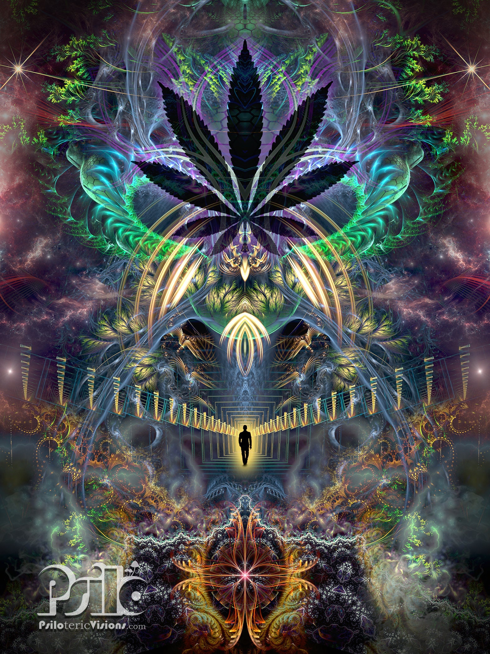 Marijuana Art CANVAS Visionary Art Pot Leaf Painting Etsy