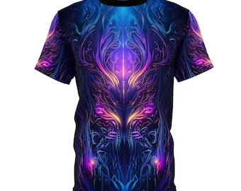 Dark Fantasy Art Unisex PREMIUM TEE | Purple Blue Twilight Glow Shirt | All Over Print T-Shirt for Men & Women