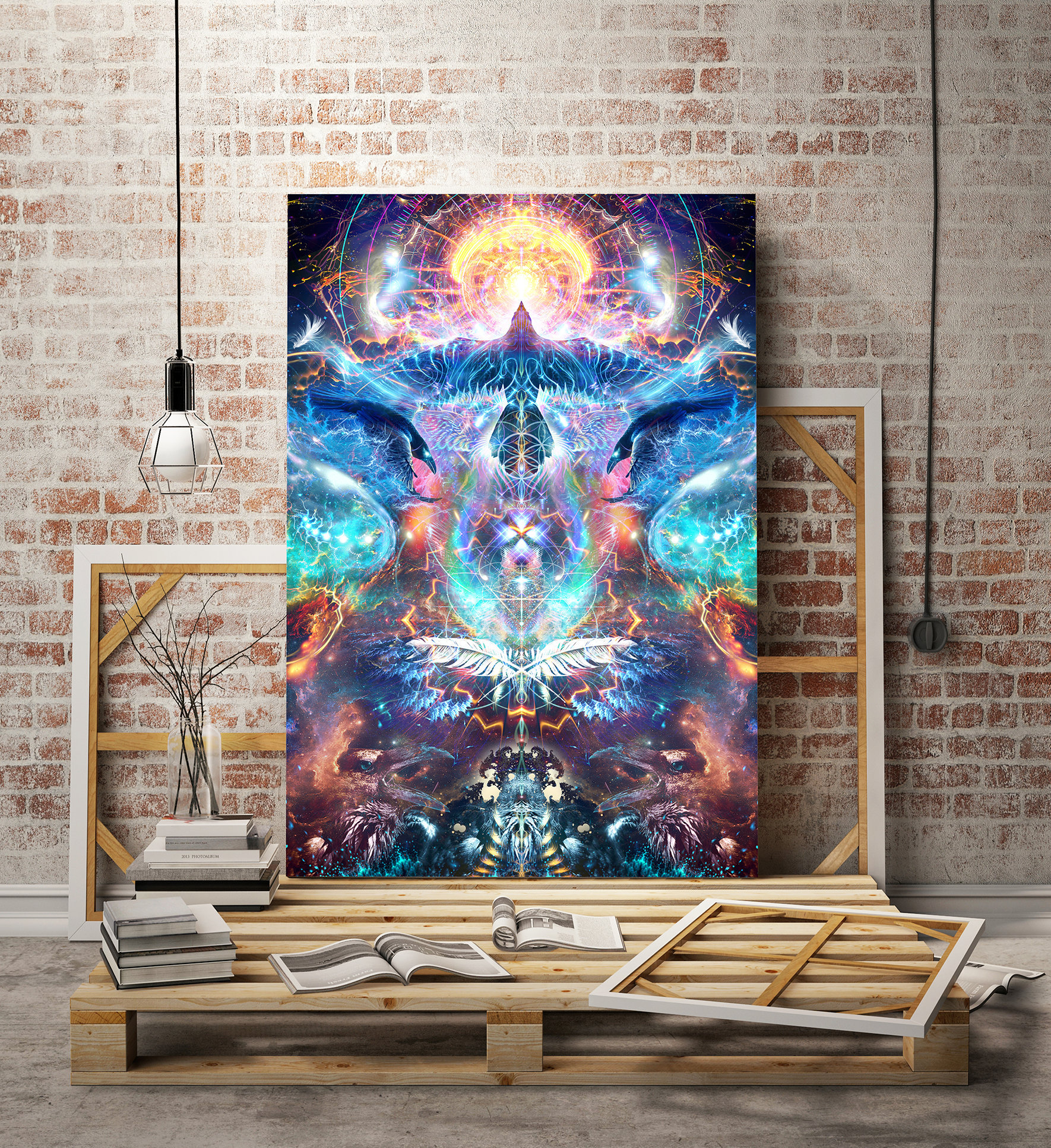 Raven Art CANVAS, Raven Visionary Art, Psychedelic Art, Fractal Art ...