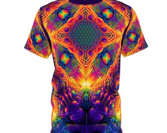 Fractal Sacred Geometry T-Shirt : Flower of Life Mandala All Over Print Tee