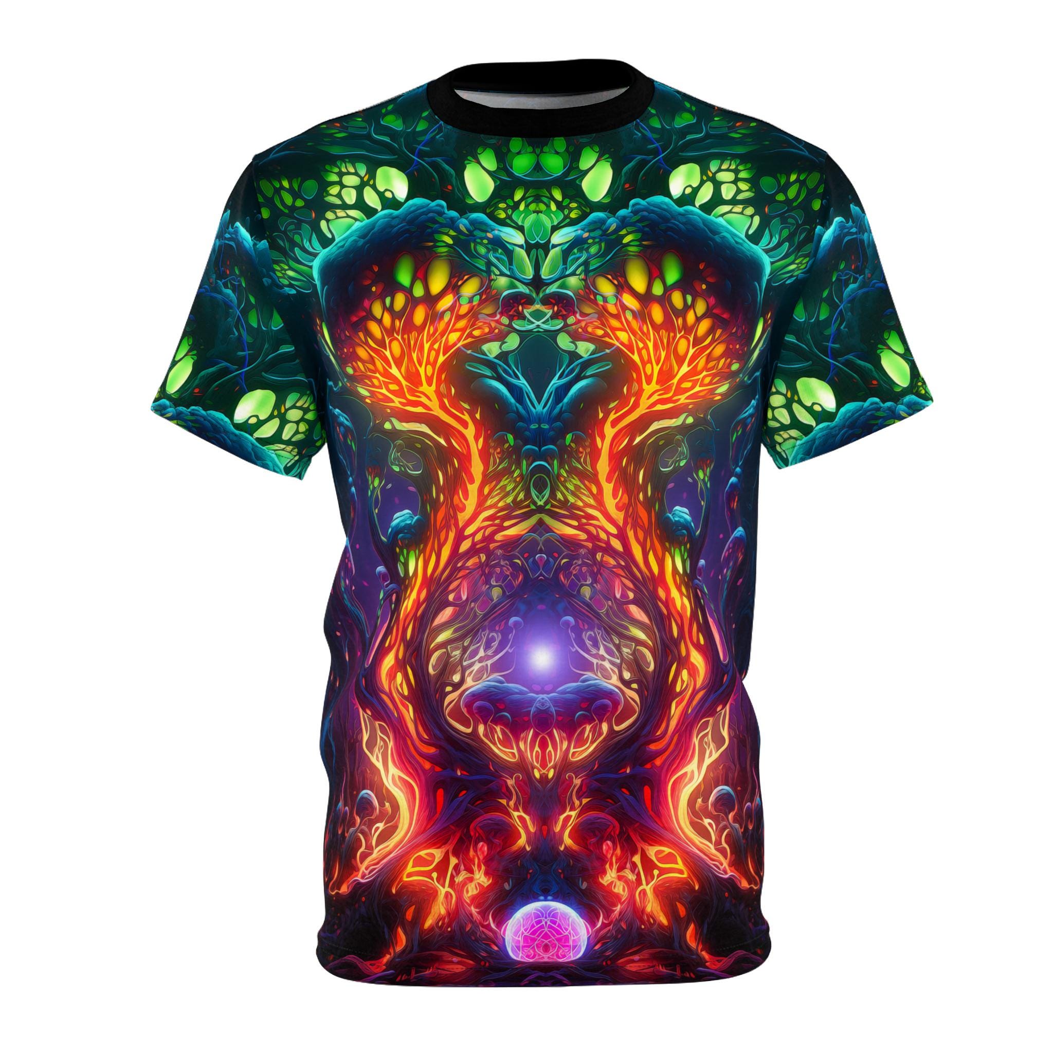 Dark Mushroom Fantasy Art PREMIUM TEE | Trippy Fungal Tree Festival T-Shirt, Psychedelic Unisex Rave Shirt for Men & Women, Vibrant