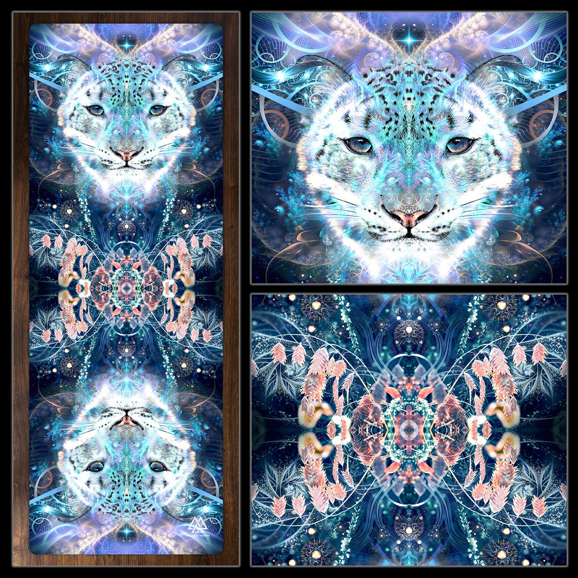 Snow Leopard Yoga Mat Visionary Art Psychedelic Fractal Etsy