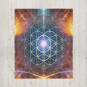 Flower of Life THROW BLANKET, Sacred Geometry, Fractal Art