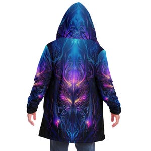 Dark Fantasy HOODED CLOAK, Festival Hoodie, Rave Jacket, Festival Coat, Wizard Robe, Burning Man, Shambhala, Plus Sizes, Fantasy Art
