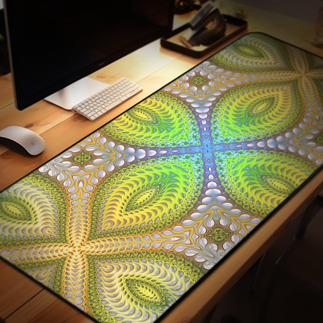 Psychedelic Pattern DESK MAT / Mouse PAD (12x18)(12x22)(15.5x31) Trippy ...