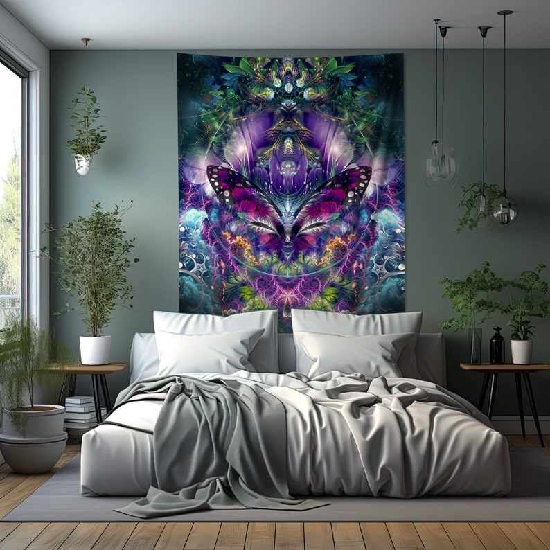 Fantasy Butterfly Tapestry - Whimsical Wall Art for Home Decor, Unique Boho Wall Decor image 3