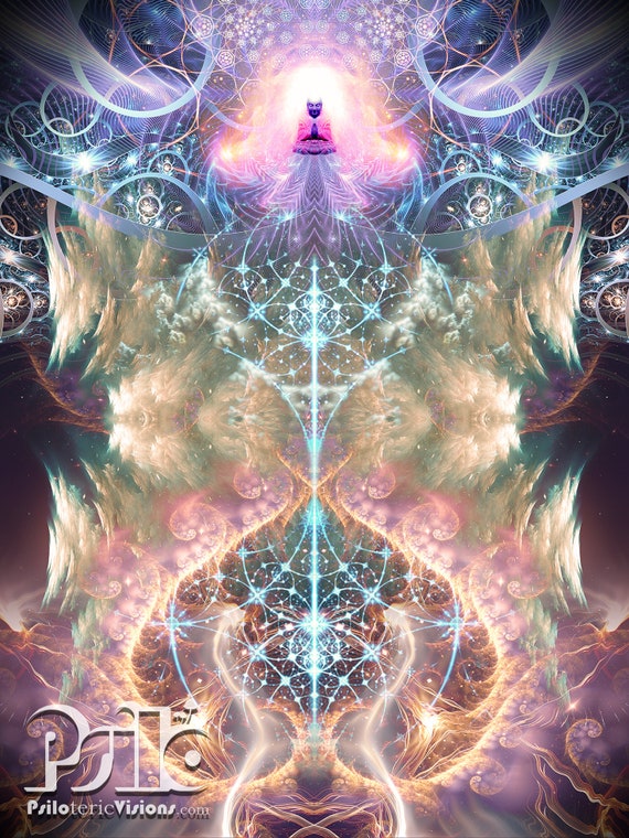 Buddha Art POSTER Meditation Visionary Art Psychedelic Art - Etsy