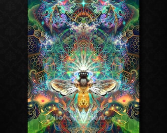 Psychedelic Bee TAPESTRY