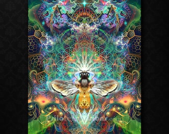 Psychedelic Bee TAPESTRY