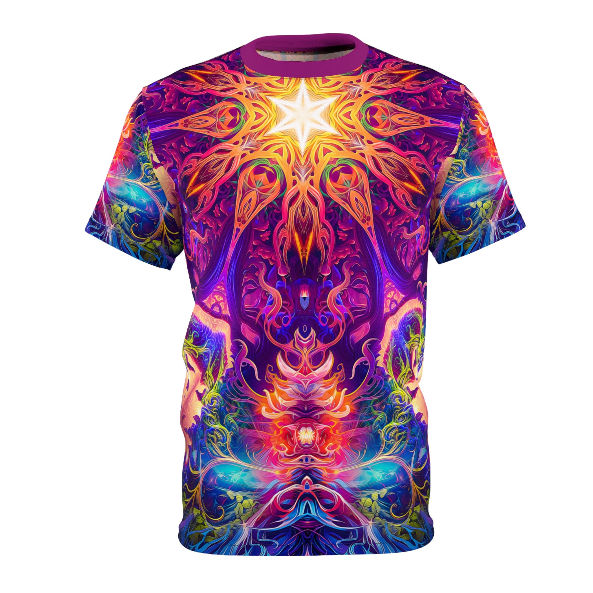 PsilotericVisions Psychedelic Visionary Art T-Shirt, Premium Festival Rave Shirt, All Over Print, Trippy Fractal Art - unisex PsilotericVisions Psychedelic Visionary Art T-Shirt, Premium Festival Rave Shirt, All Over Print, Trippy Fractal Art - unisex