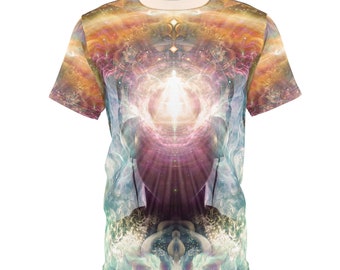 T-shirt Premium Visionary Art, Coscienza, Cuffie, Arte frattale psichedelica, Maglietta Festival Rave, Stampa completa, Arte psichedelica - Unisex