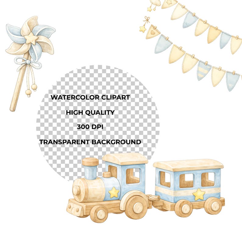 Wooden Toys Watercolor Clipart Set | Montessori Toy Clipart | Baby ...