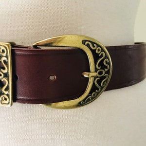 Vintage Lovely Brown Belt, Original Leather Belt for Women, Art Decor ...