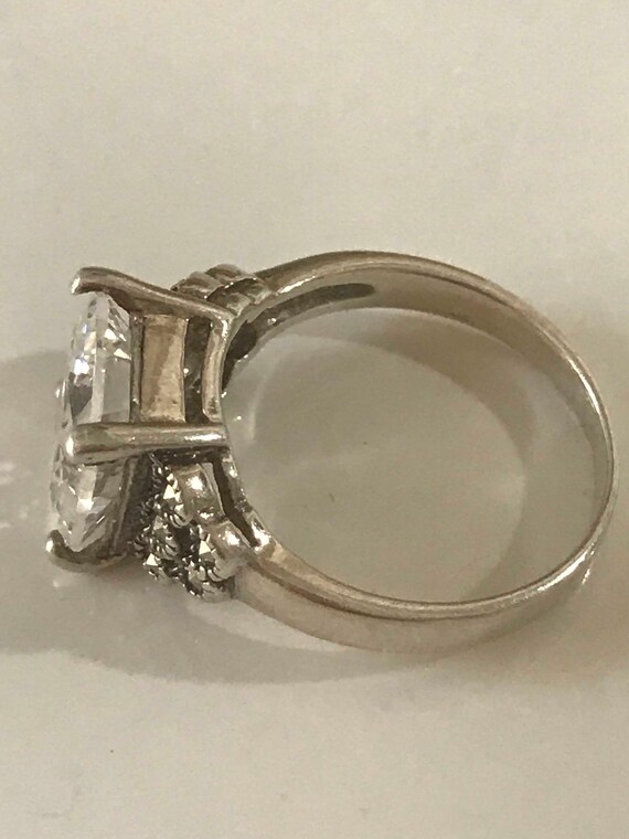 Vintage Engagement Ring, Sterling Silver,  3 Cara… - image 9
