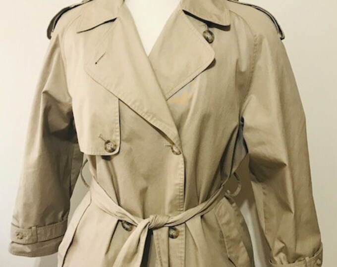 Vintage Khaki London Fog Trench Coat, Men's Cotton Belted Trench