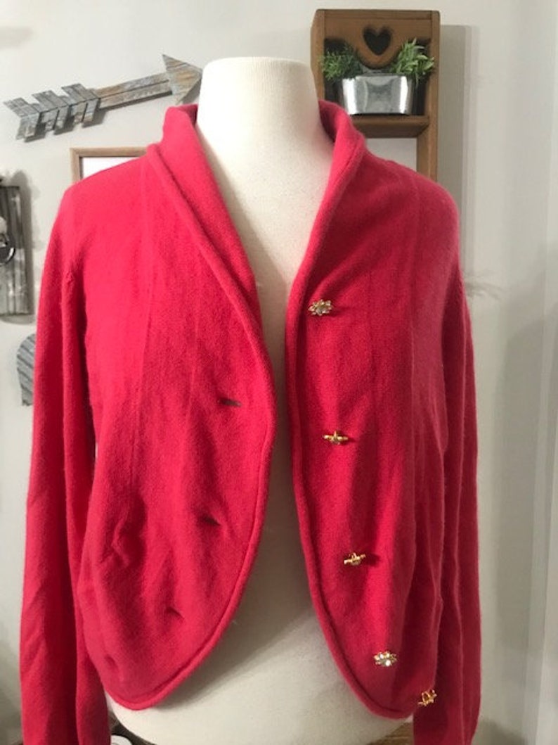 Beautiful Hot Pink Cardigan Haired Angora Cardigan Dressy Etsy