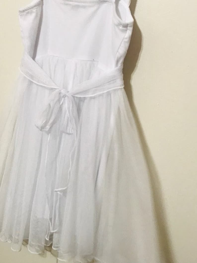 Dress with lace and beads Boho Chic Dress Beautiful Girl/'s White Dress Wedding Dress First Communion Dress Size 8 Tull Dress