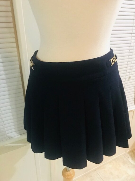 Vintage Skirt, Navy Blue Pleaded Mini Skirt, Navy… - image 2