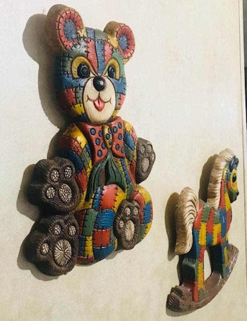 Two Vintage Nursery Decor Wall Decor Wall Hangings Set of Etsy