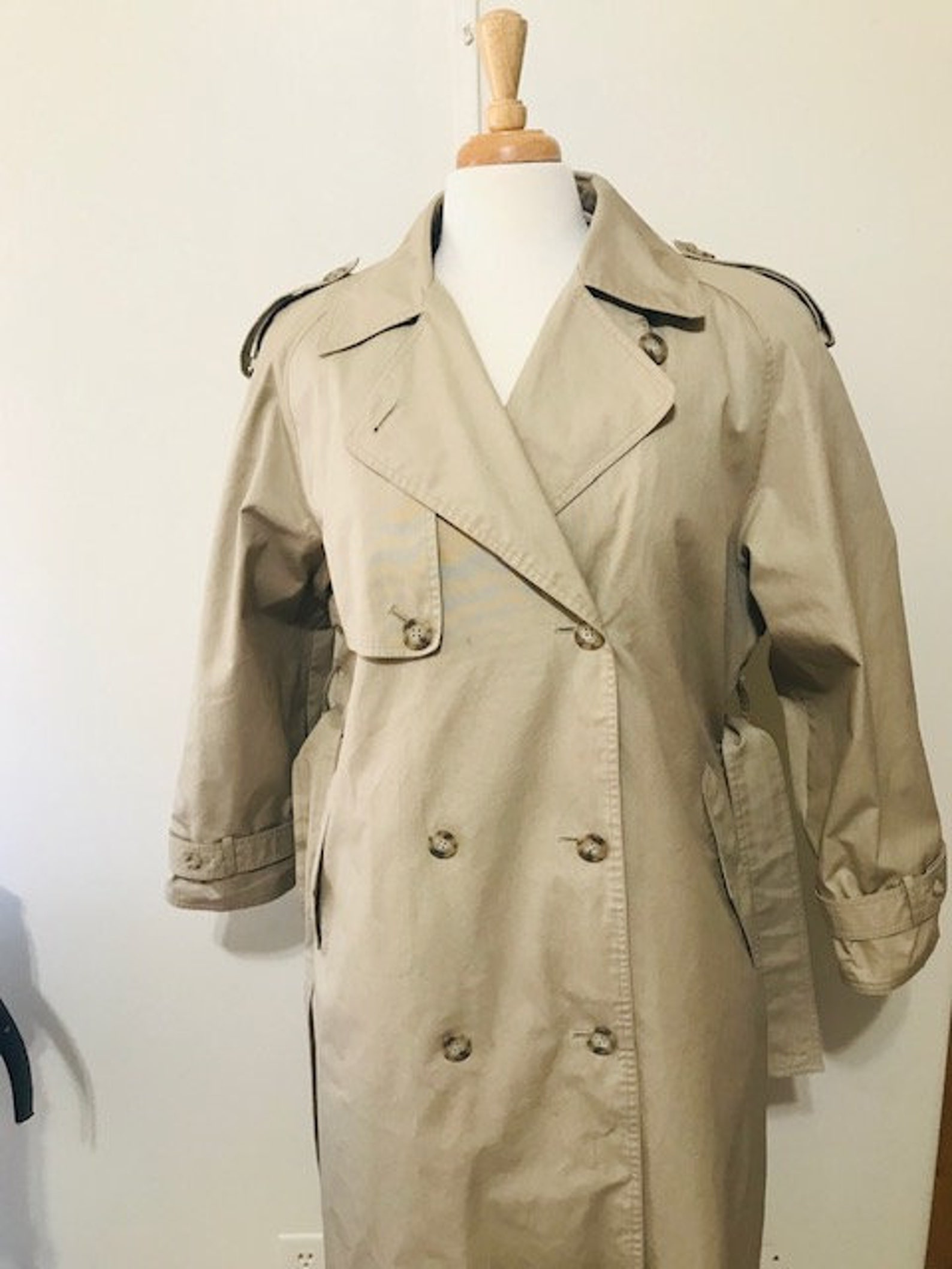 Vintage Khaki London Fog Trench Coat Men's Cotton Belted Etsy