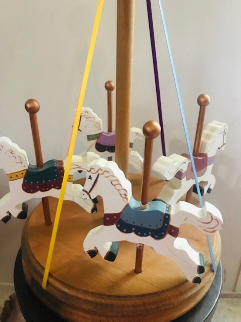 Vintage Wooden Carousel Nursery Decor Big Carousel Etsy