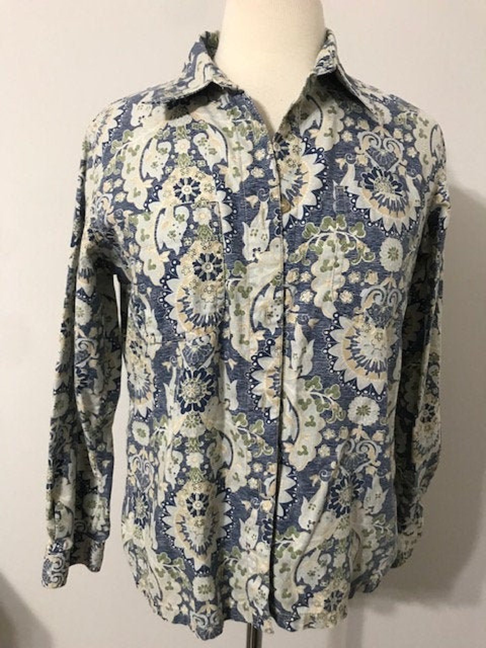 Vintage Liz Claiborne Shirt Floral Printed Blouse Long Top | Etsy