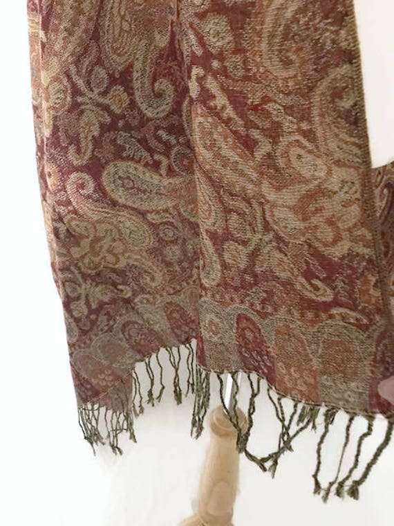 Vintage Cashmere Scarf or Wrap, Women's Scarf wit… - image 6