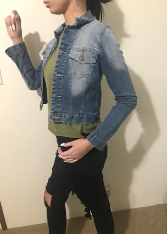 90's Delia's Denim Jacket, Crop Denim Jacket, Den… - image 3