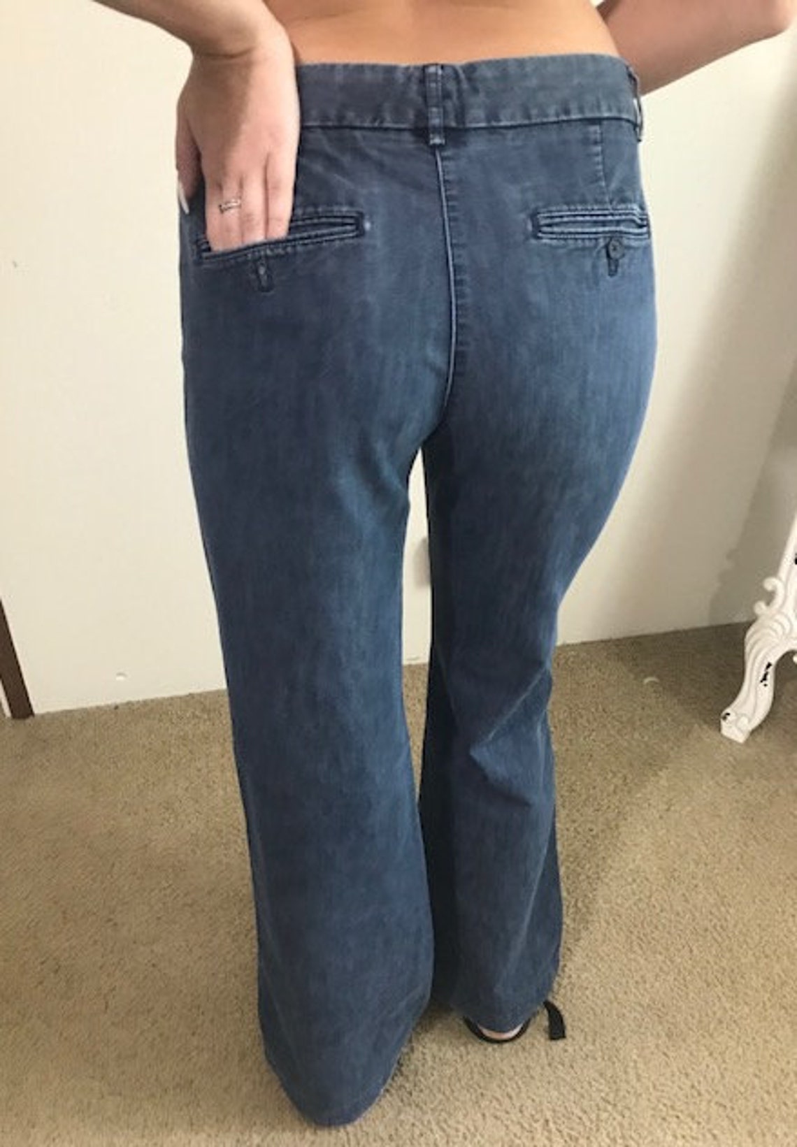 Denim Slacks Express Design Studio Women's Slacks Wash Etsy