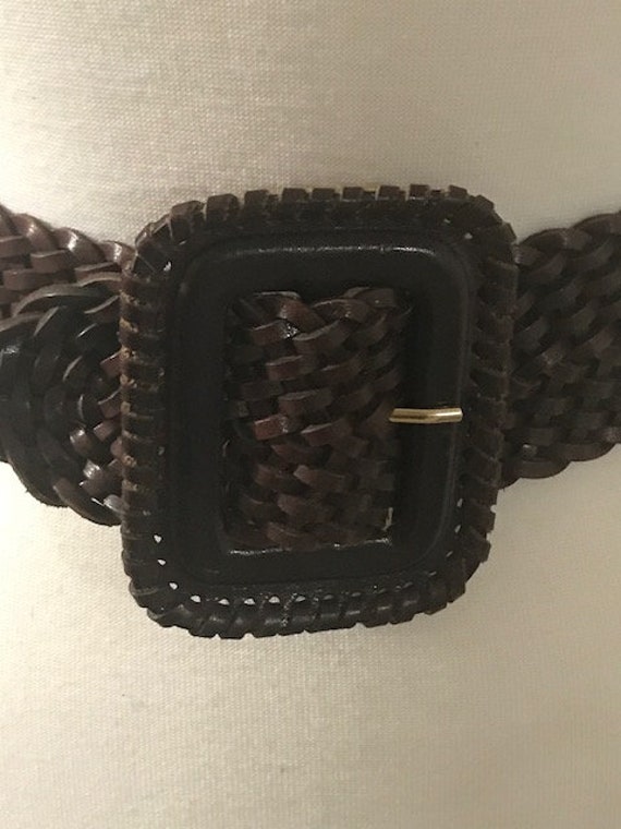 Kenneth Cole NY Brown Leather Belt, Genuine Braid… - image 4