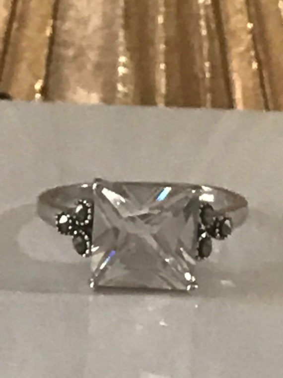 Vintage Engagement Ring, Sterling Silver,  3 Cara… - image 7