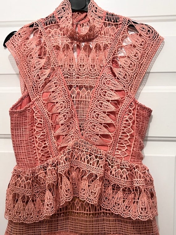 Vintage Lace Pink Dress, Above the Knee Dress,  H… - image 4