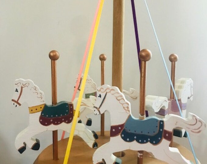 Vintage Wooden Carousel Nursery Decor Big Carousel Etsy