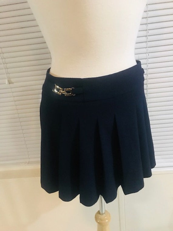 Vintage Skirt, Navy Blue Pleaded Mini Skirt, Navy… - image 9