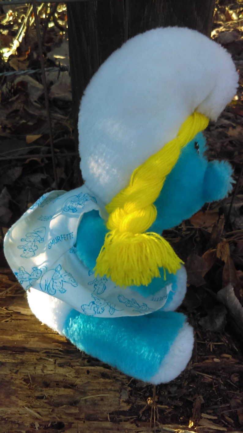 1981 Smurf Doll Vintage Stuffed Doll Smurfette Doll | Etsy