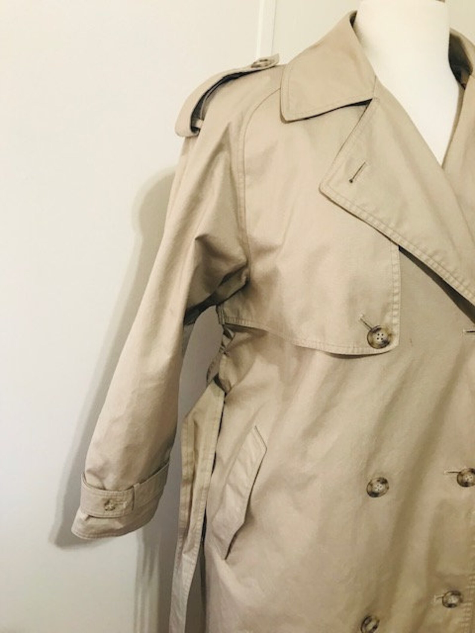 Vintage Khaki London Fog Trench Coat Men's Cotton Belted Etsy