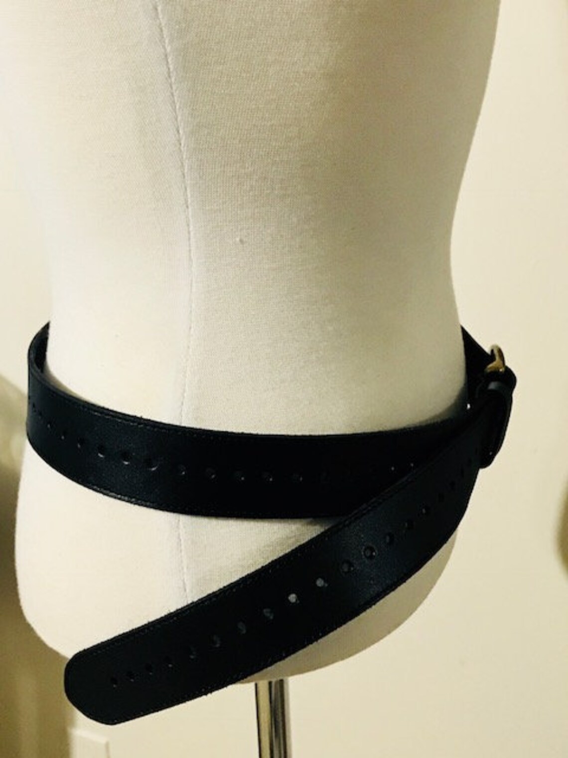 Leather Black Belt Wide Belt With Big Buckle Genuine Etsy