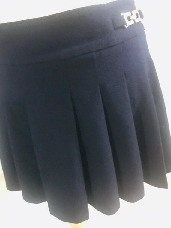 Vintage Skirt, Navy Blue Pleaded Mini Skirt, Navy… - image 3