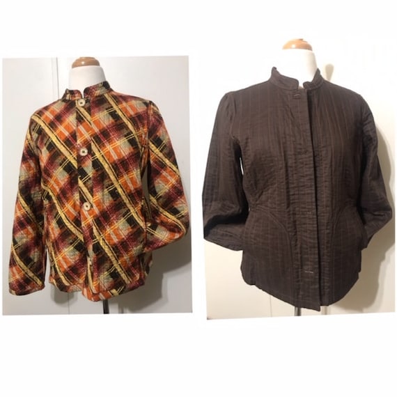 Boho Chic Reversible Jacket with pockets, Cotton … - image 1