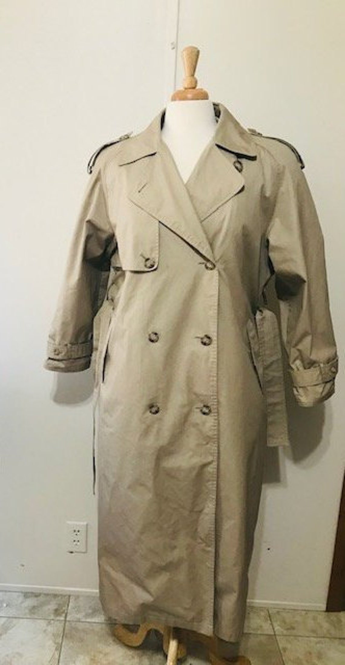 Vintage Khaki London Fog Trench Coat Men's Cotton Belted Etsy