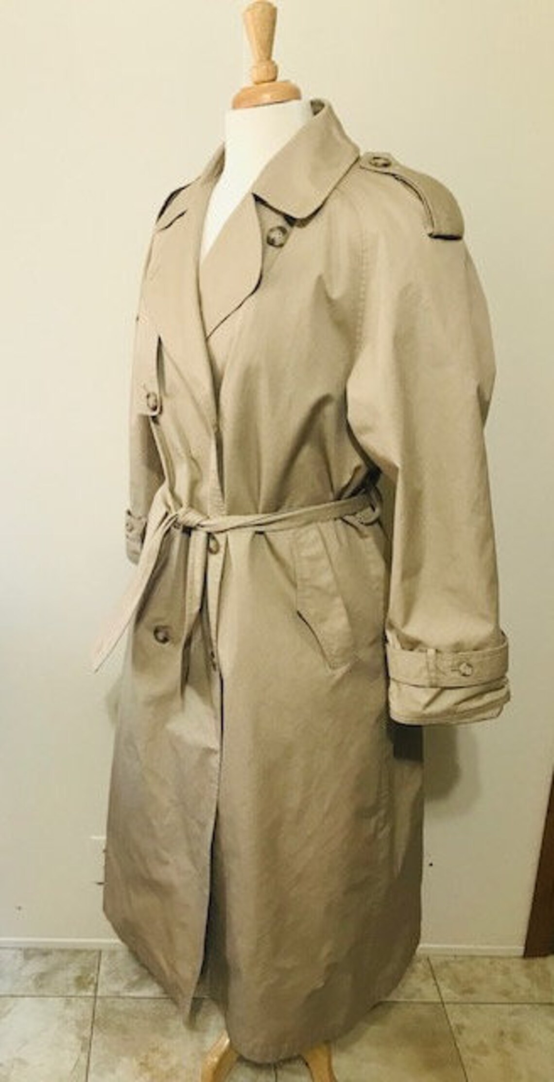 Vintage Khaki London Fog Trench Coat Men's Cotton Belted Etsy