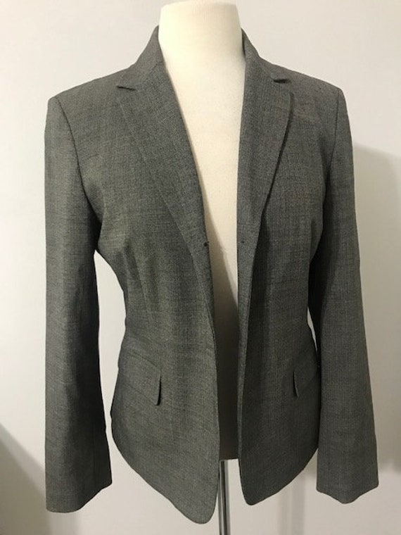Calvin Klein Blazer Grey Women s Blazer Office Attire Wool Jacket Gift for Her Made in El Salvador Size 8 Etsy