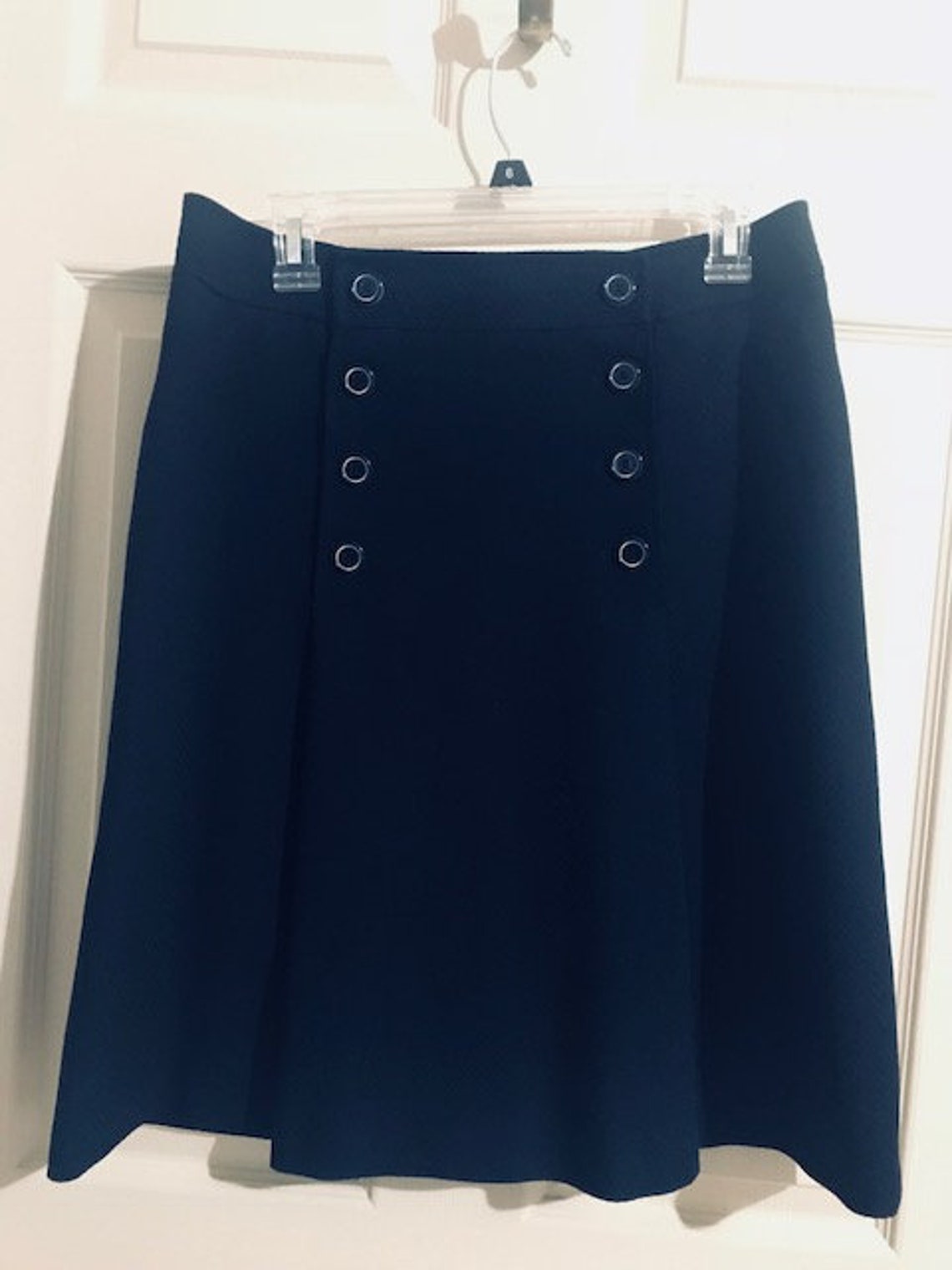 Vintage Women's Skirt Navy Blue Pleaded skirt Office | Etsy