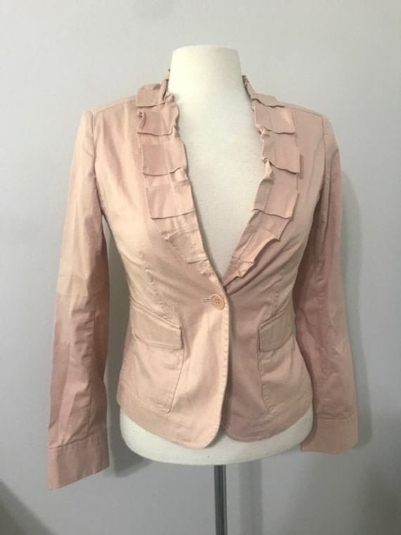 Beautiful Pink Cotton Jacket, Women's Blazer with 